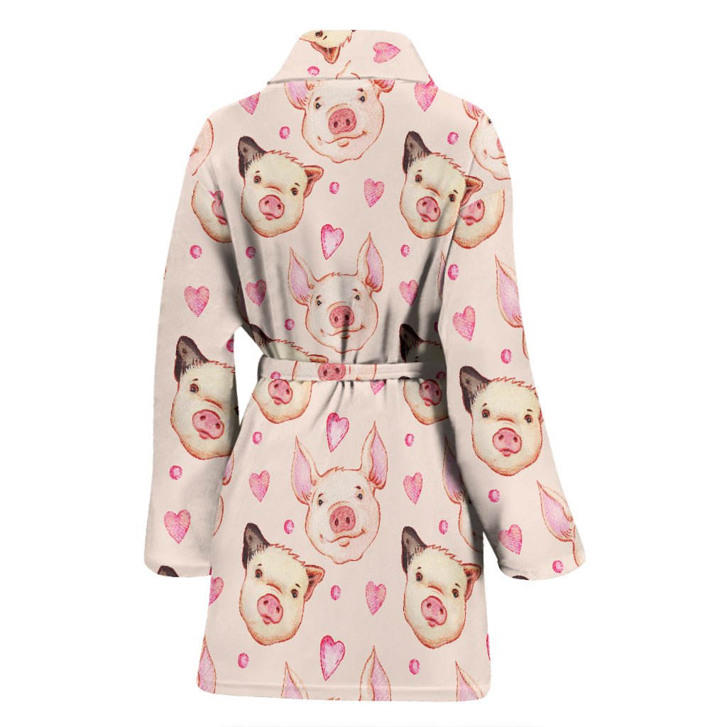 Pig Print Design LKS406 Women Bathrobe