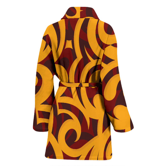 Maori Pattern Print Design 02 Women Bathrobe