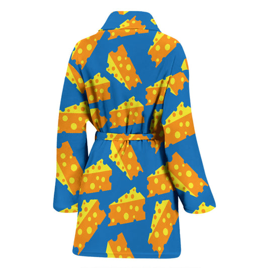 Cheese Pattern Print Design 05 Women Bathrobe