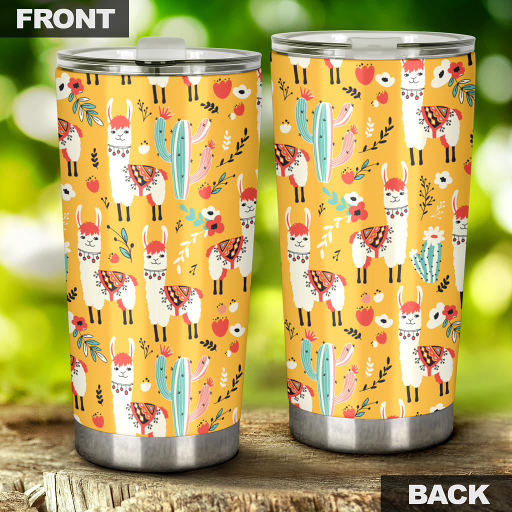 Llama Cute Themed Print Tumbler