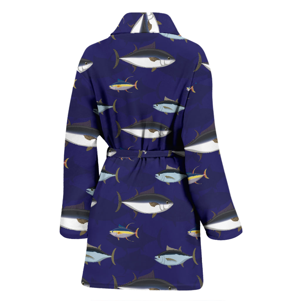 Tuna Fish Print Design LKS304 Women Bathrobe