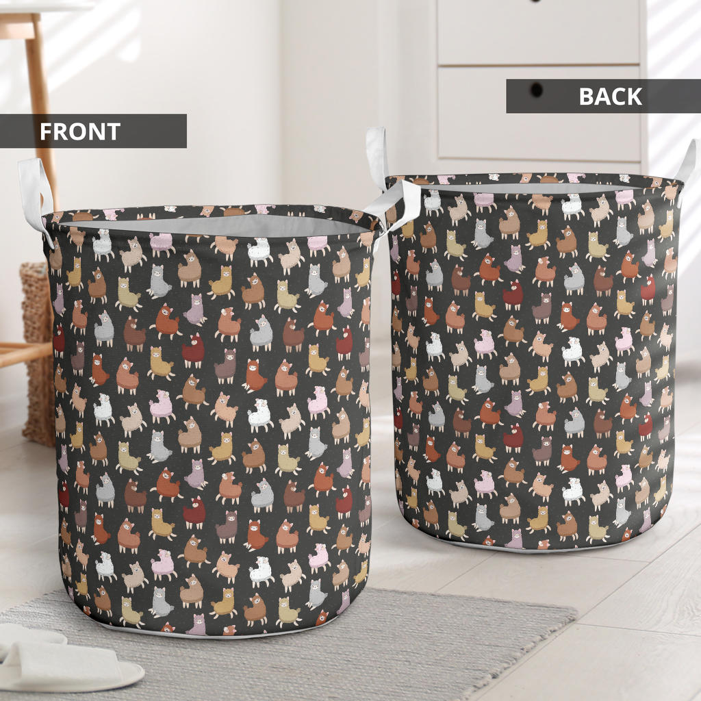 Alpaca Cute Design Themed Print Laundry Basket