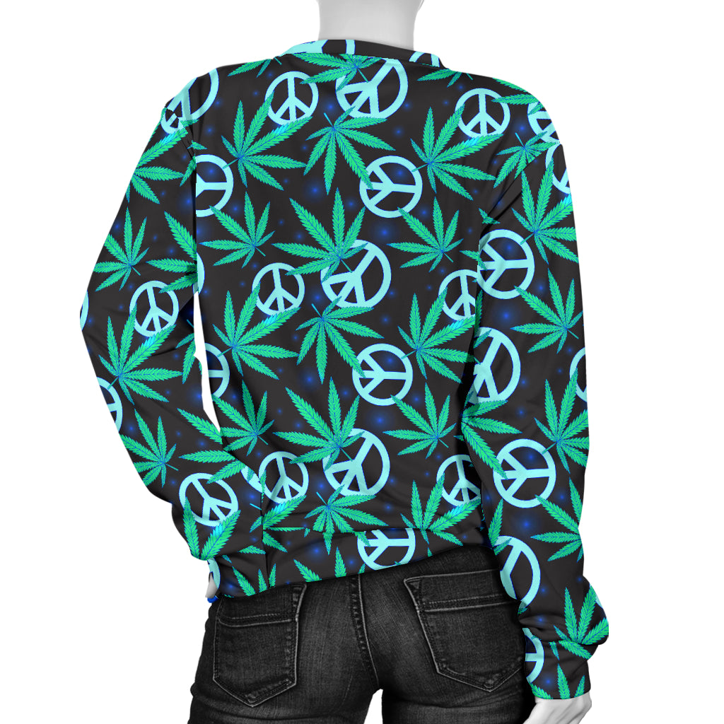Peace Sign Themed Design Print Women Long Sleeve Sweatshirt
