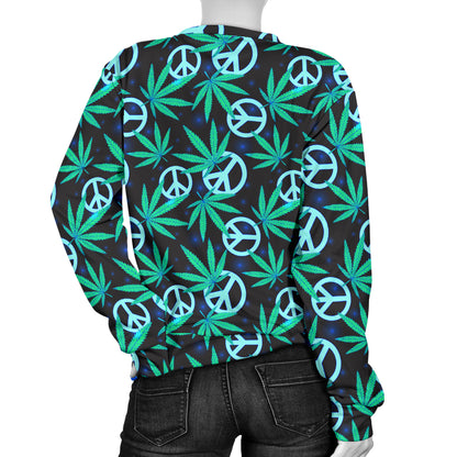 Peace Sign Themed Design Print Women Long Sleeve Sweatshirt