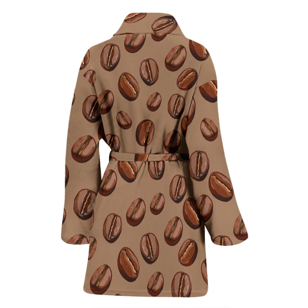 Coffee Pattern Print Design 07 Women Bathrobe