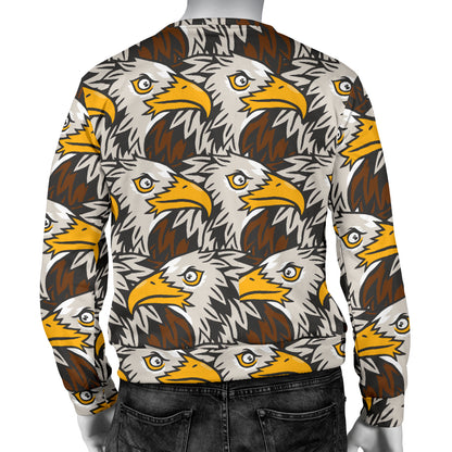 Eagles Head Pattern Men Long Sleeve Sweatshirt