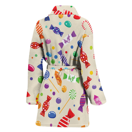 Candy Pattern Print Design 04 Women Bathrobe
