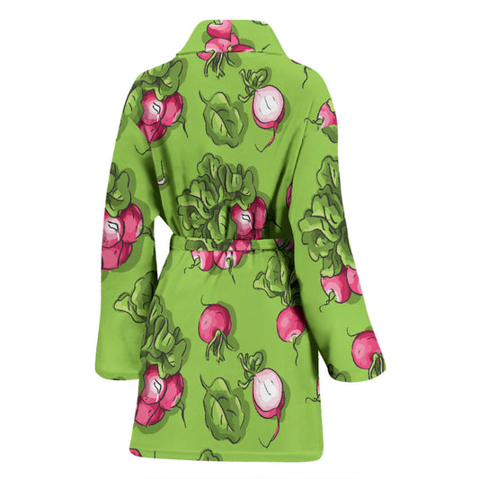 Radish Pattern Print Design A05 Women Bathrobe