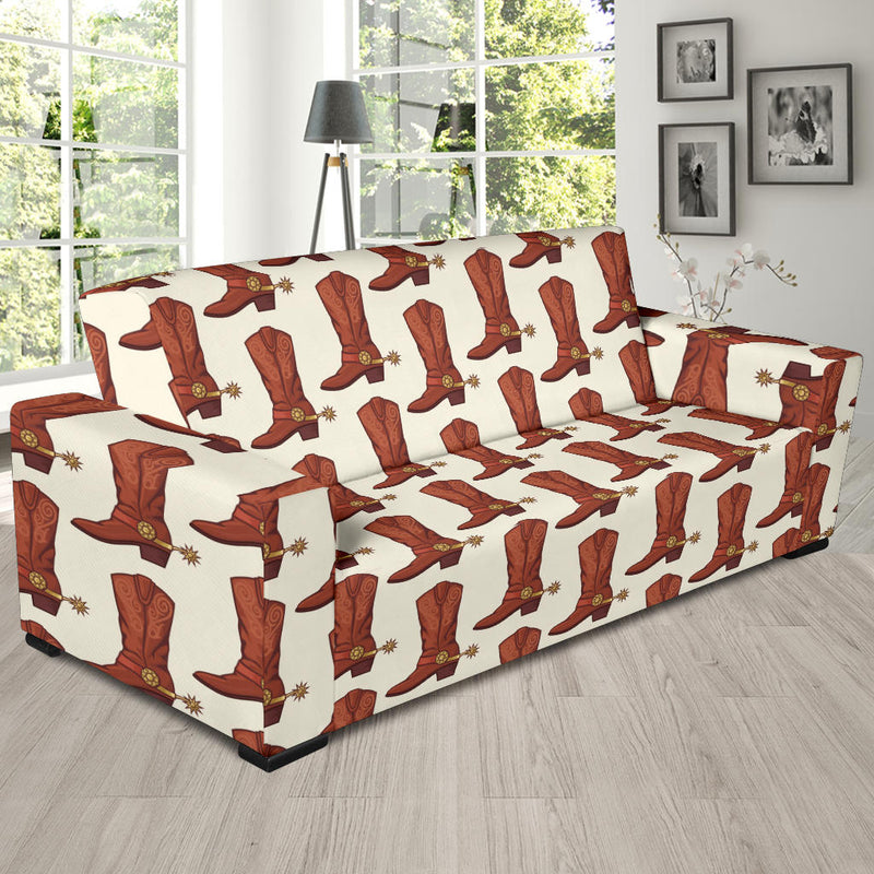 Cowboy Pattern Print Design 06 Sofa Slipcover