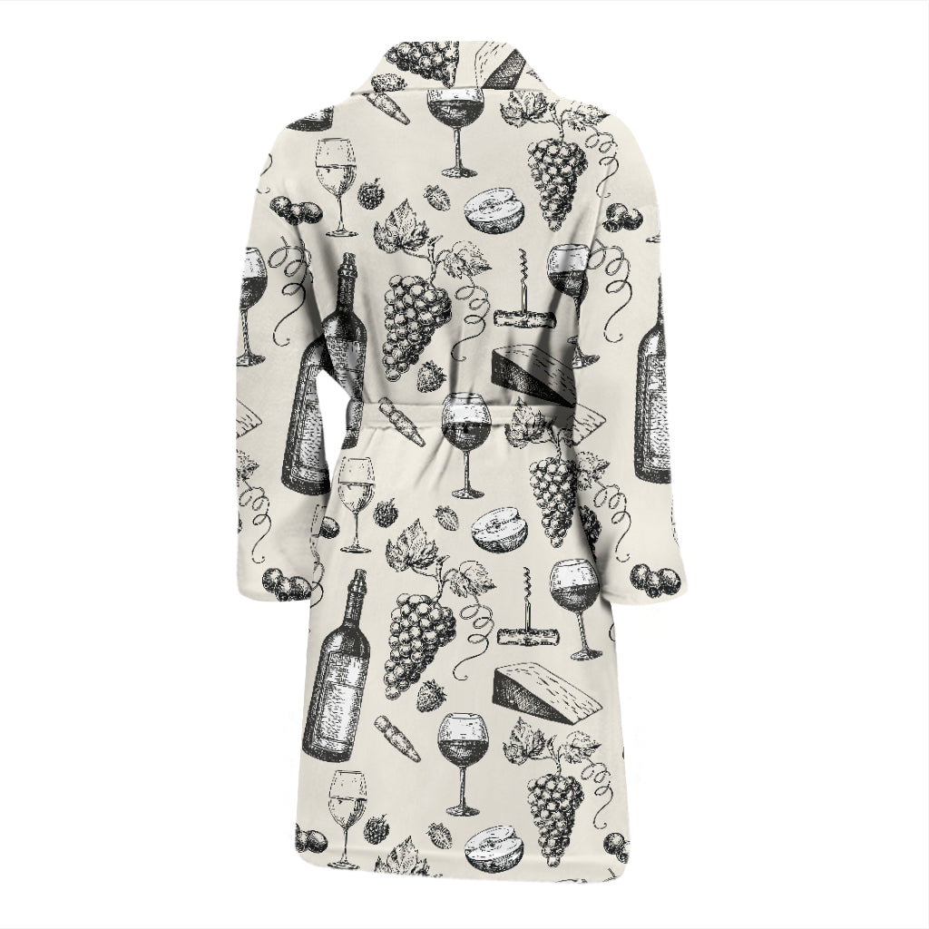 Wine Themed Print Design LKS306 Men Bathrobe