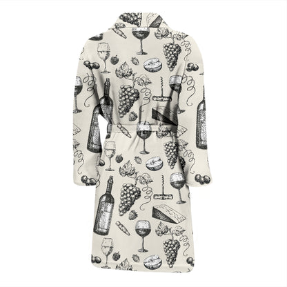 Wine Themed Print Design LKS306 Men Bathrobe