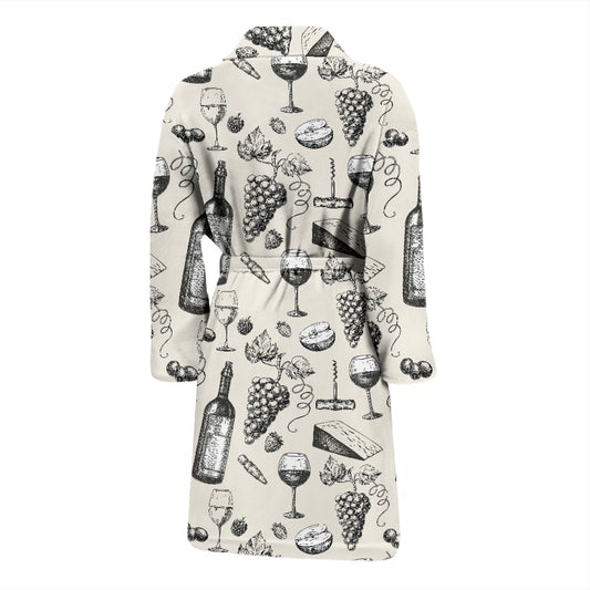 Wine Themed Print Design LKS306 Men Bathrobe