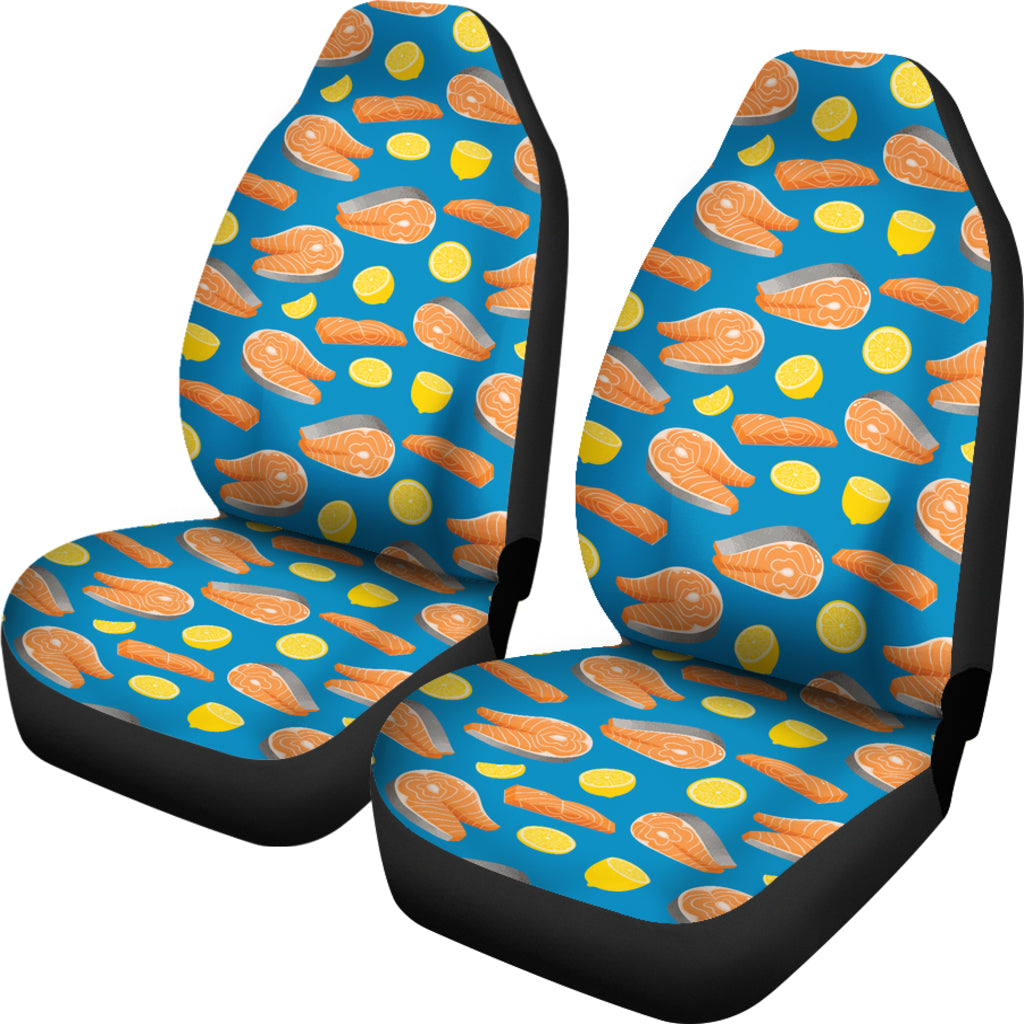 Salmon Steak With Lemon Print Design LKS308 Car Seat Covers