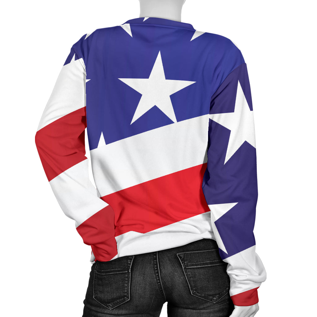 American flag Print Women Long Sleeve Sweatshirt