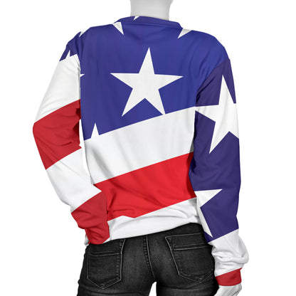 American flag Print Women Long Sleeve Sweatshirt