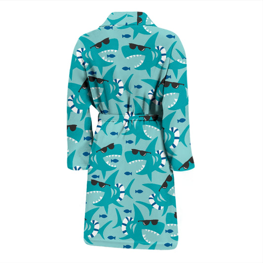 Shark Cute Print Design LKS302 Men Bathrobe