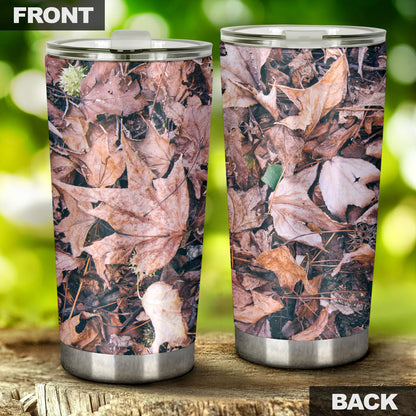 Camouflage Realistic Tree Leaf Print Tumbler
