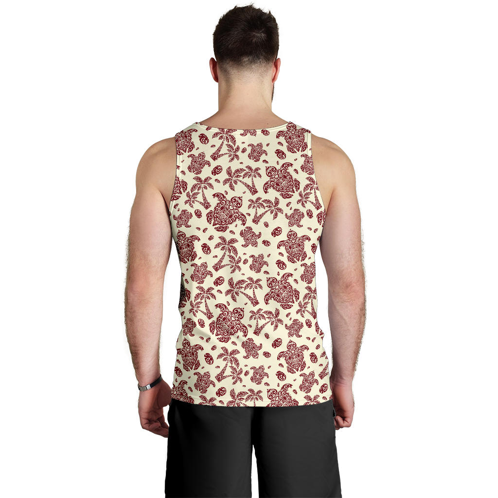 Polynesian Tattoo Turtle Themed Men Tank Top