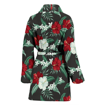 Tropical Flower Print Design LKS303 Women Bathrobe