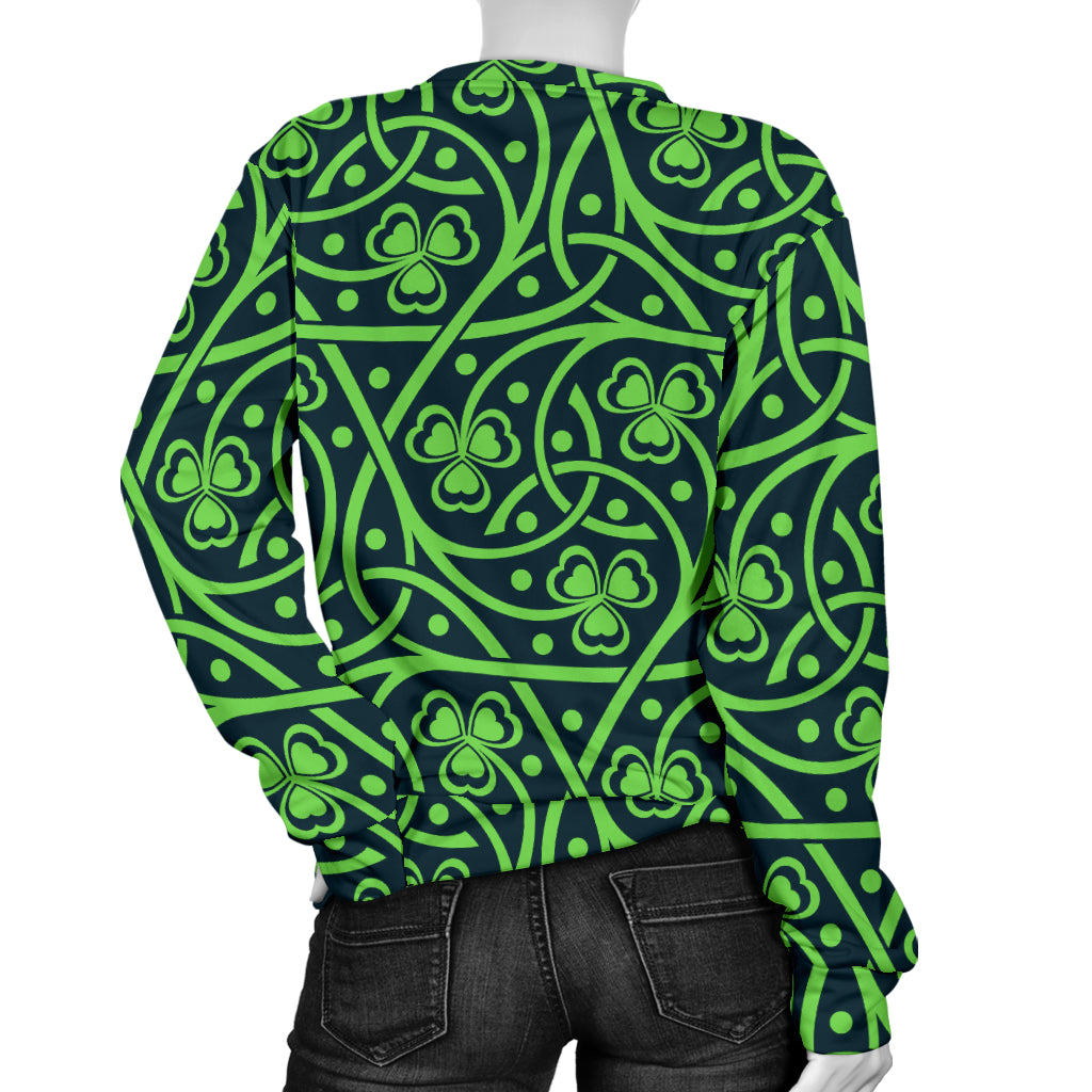 Shamrock Themed Print Women Long Sleeve Sweatshirt
