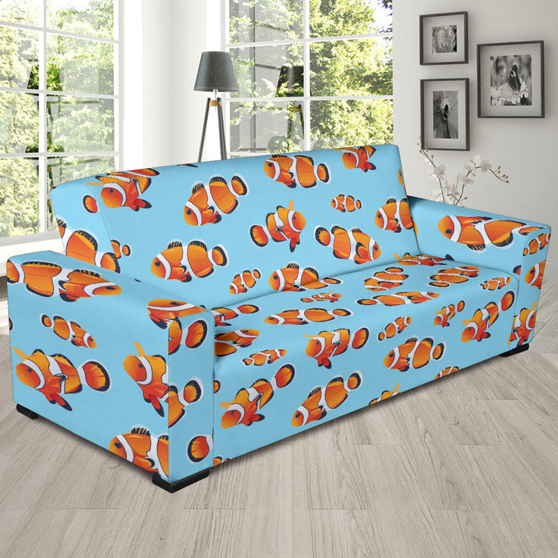 Clownfish Pattern Print Design 01 Sofa Slipcover