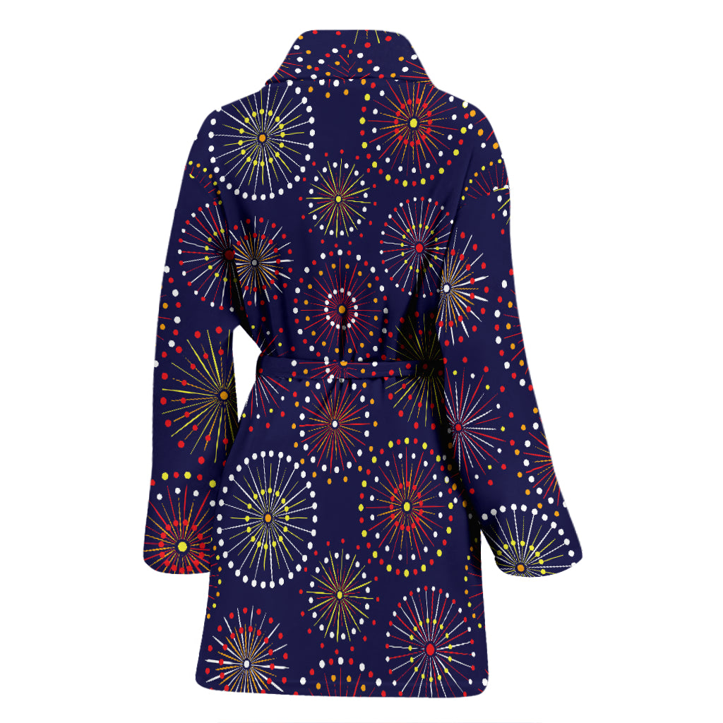 Firework Flower Style Print Design LKS302 Women Bathrobe