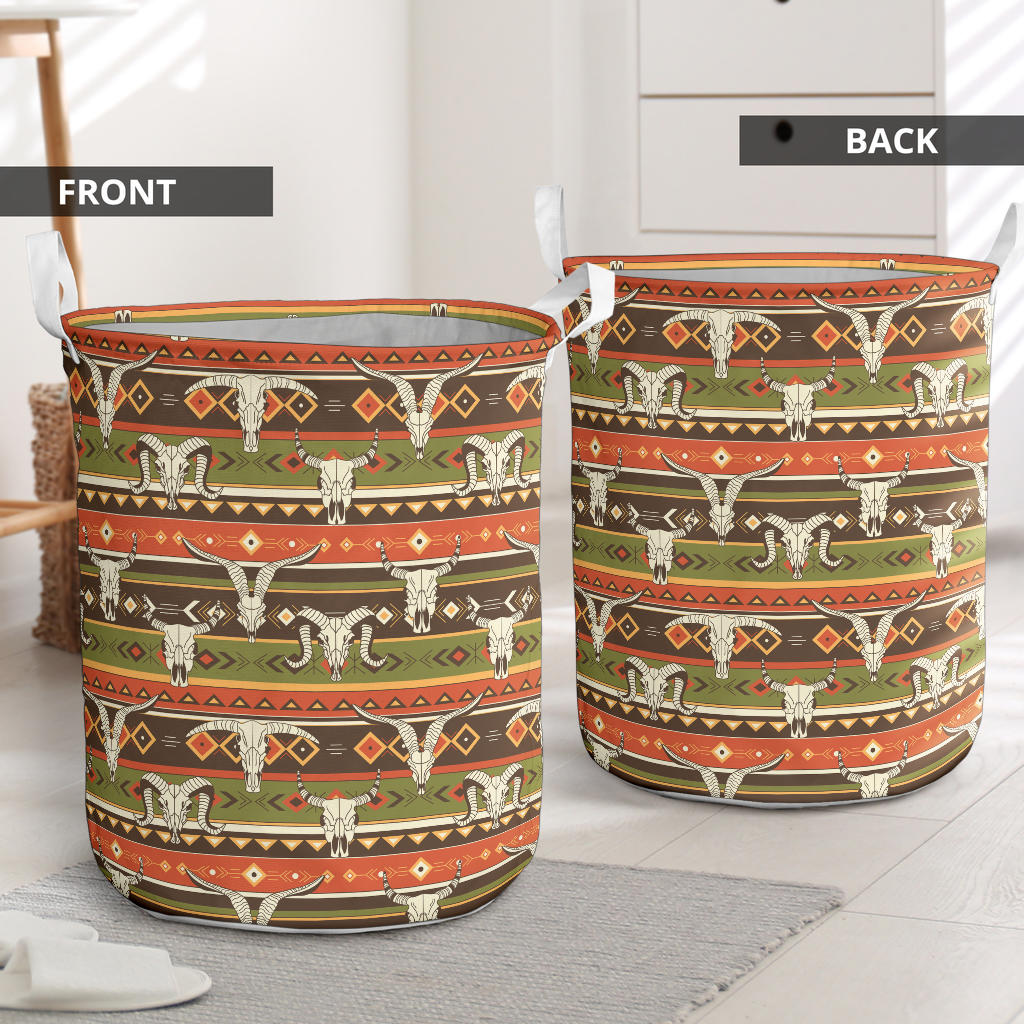 American indian Skull Animal Laundry Basket