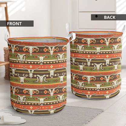 American indian Skull Animal Laundry Basket
