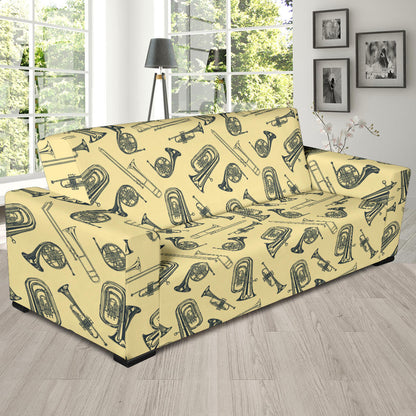 Tuba Pattern Print Design 01 Sofa Slipcover