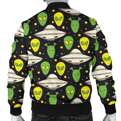 Alien UFO Pattern Men Bomber Jacket
