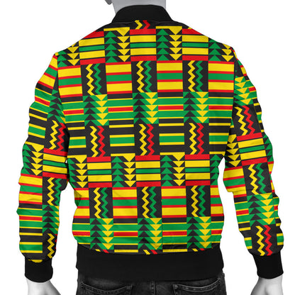 African Zip Zag Print Pattern Men Bomber Jacket