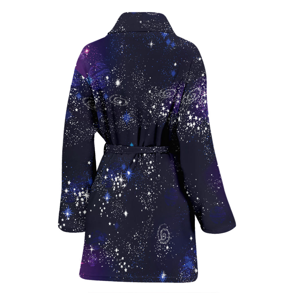 Cosmic Pattern Print Design 03 Women Bathrobe