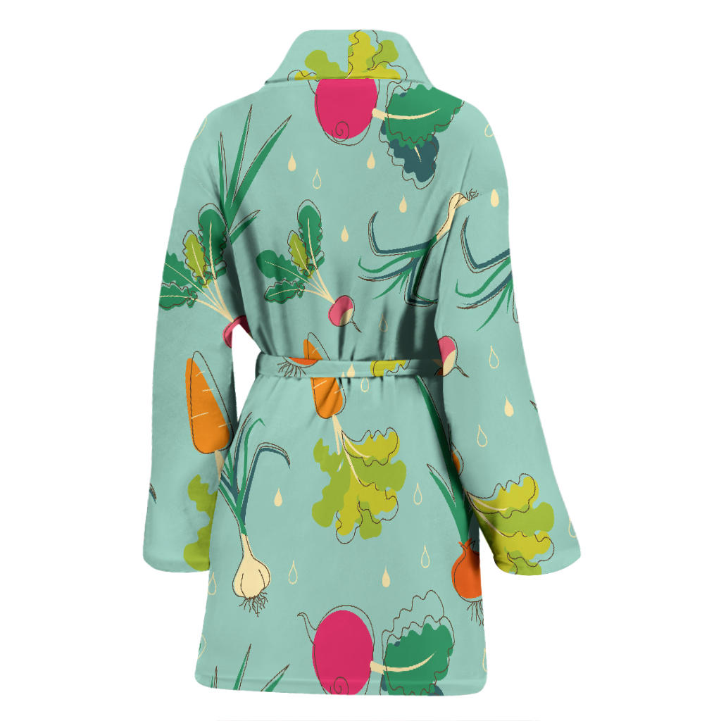 Radish Pattern Print Design A01 Women Bathrobe