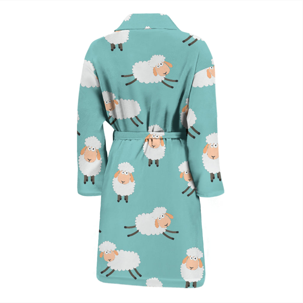 Sheep Print Design LKS406 Men Bathrobe
