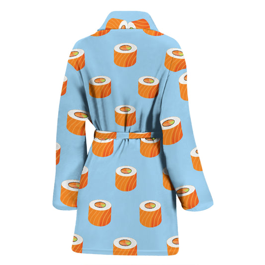 Salmon Sushi Print Design LKS307 Women Bathrobe