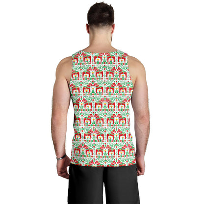 Swedish Dala Style Pattern Men Tank Top