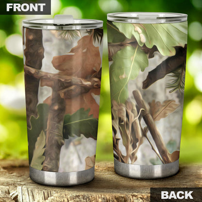 Camo Realistic Tree Forest Print Tumbler