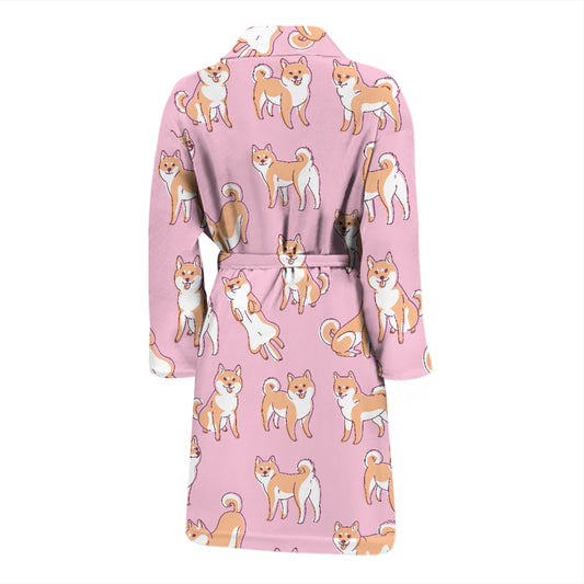 Shiba Inu Print Design LKS303 Men Bathrobe