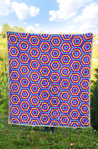 Optical illusion Techno Movement Quilt Bedspread