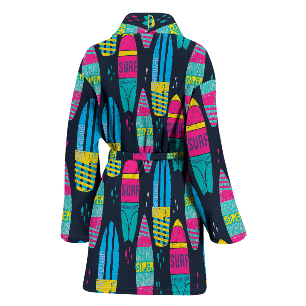 Surfboard Colorful Print Design LKS302 Women Bathrobe