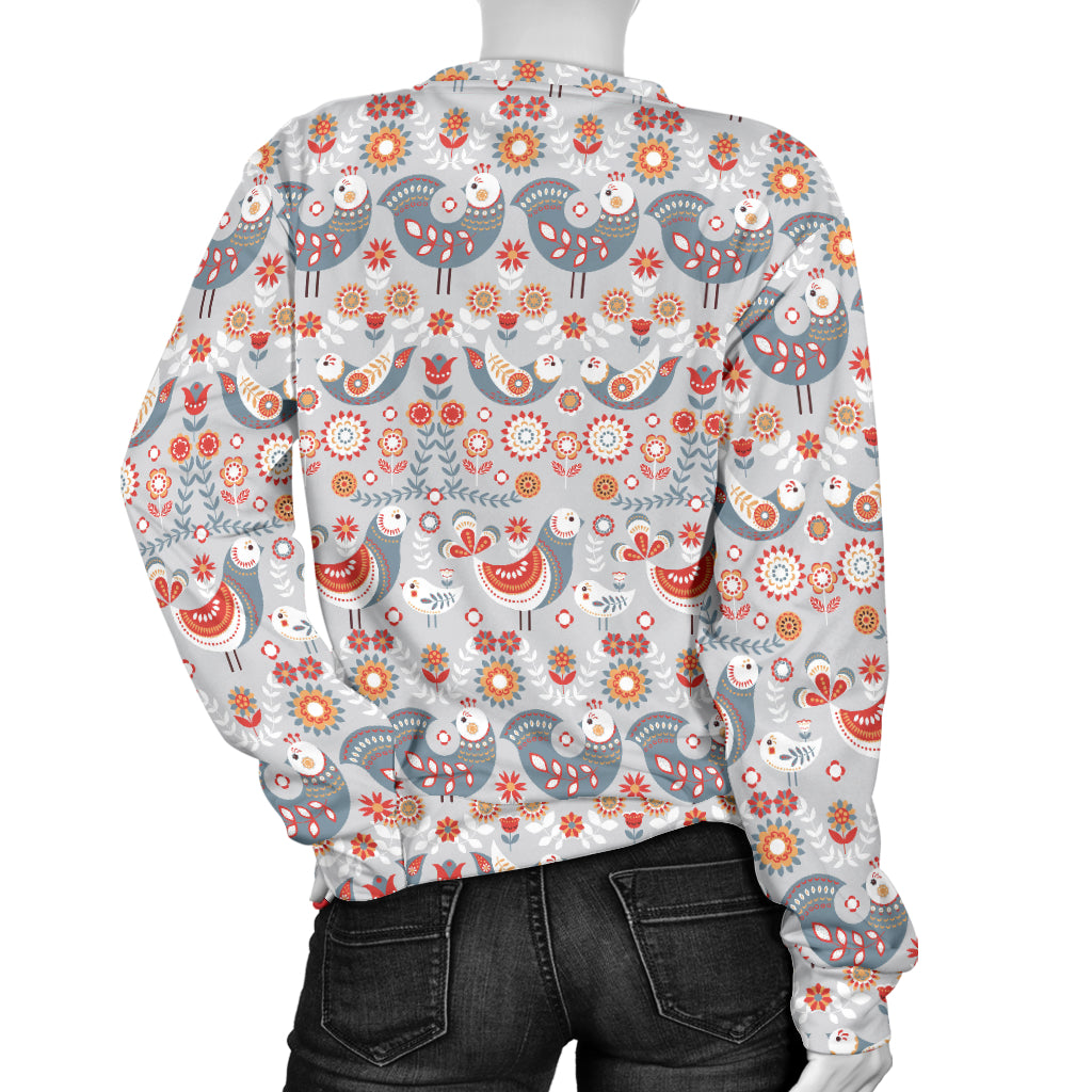 Swedish Nordic Design Print Women Long Sleeve Sweatshirt