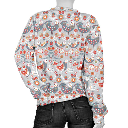 Swedish Nordic Design Print Women Long Sleeve Sweatshirt