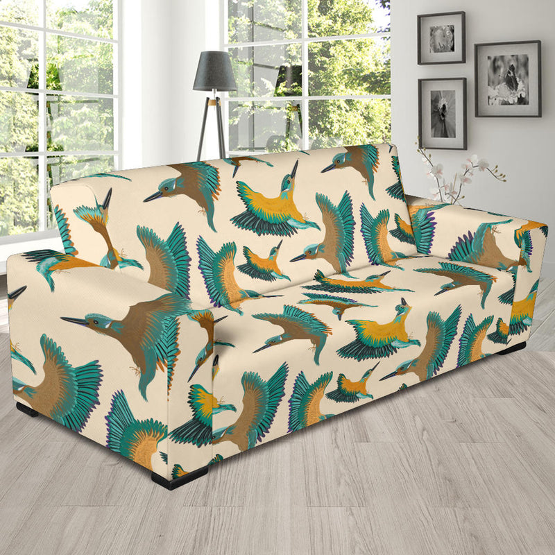 Kingfisher Pattern Print Design 02 Sofa Slipcover