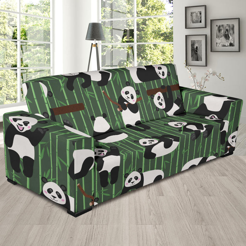 Panda Pattern Print Design A04 Sofa Slipcover