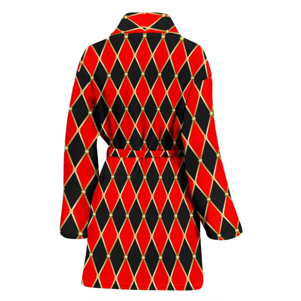 Harlequin Print Design LKS401 Women Bathrobe