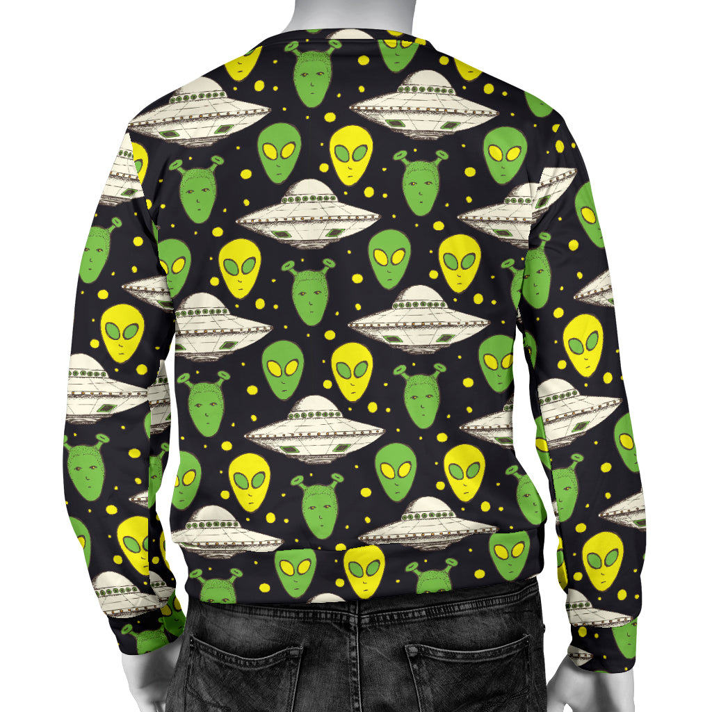 Alien UFO Pattern Men Long Sleeve Sweatshirt