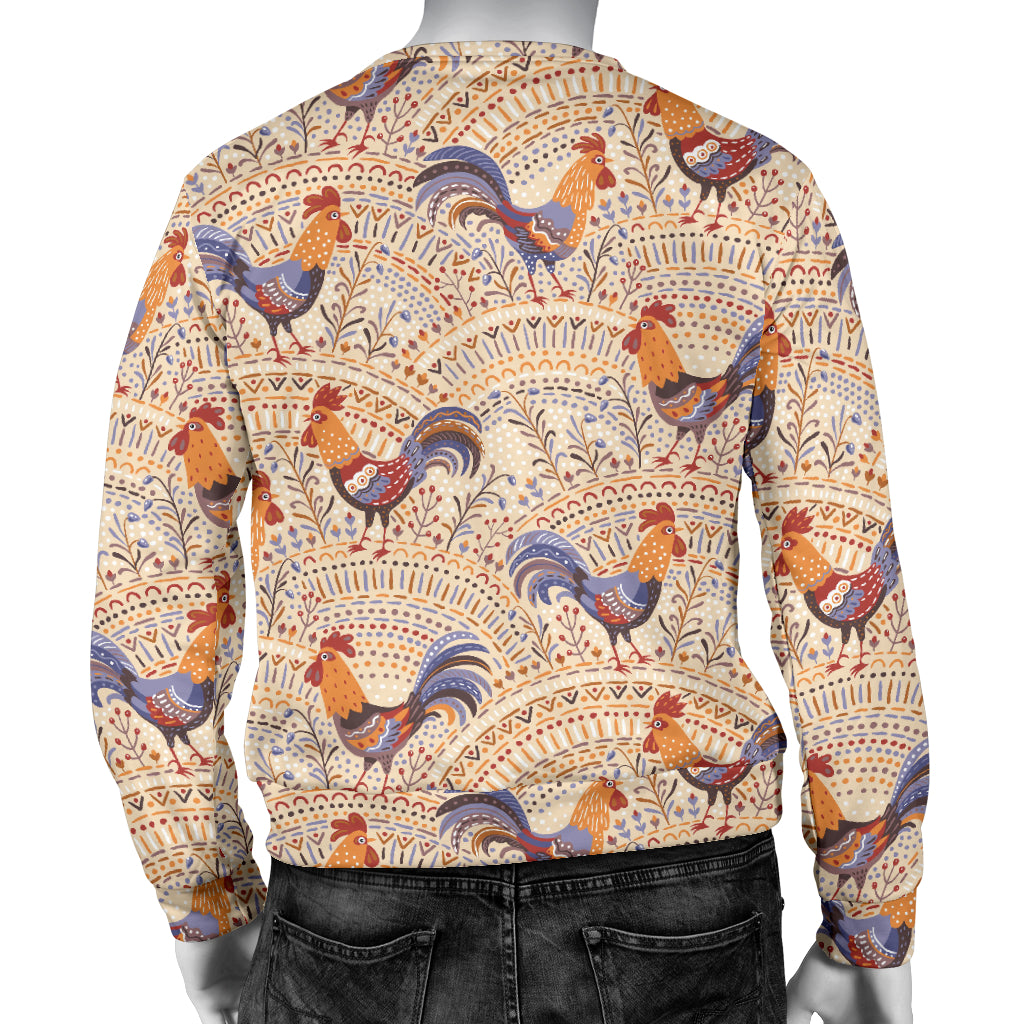 Chicken Boho Style Pattern Men Long Sleeve Sweatshirt