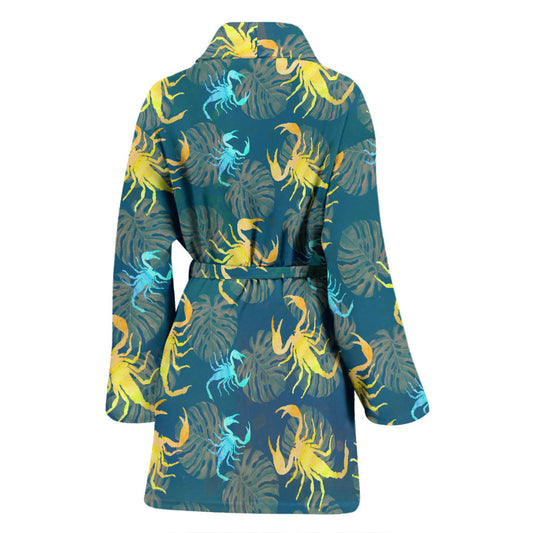 Scorpion Pattern Print Design 02 Women Bathrobe
