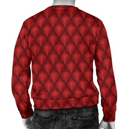 Dragons Red Skin Texture Men Long Sleeve Sweatshirt