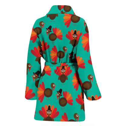 Turkey Print Design LKS402 Women Bathrobe